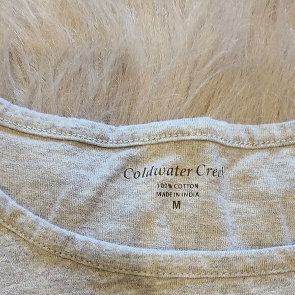 Coldwater creek womens gray long sleeve Christmas tree shirt size medium - Picture 3 of 4